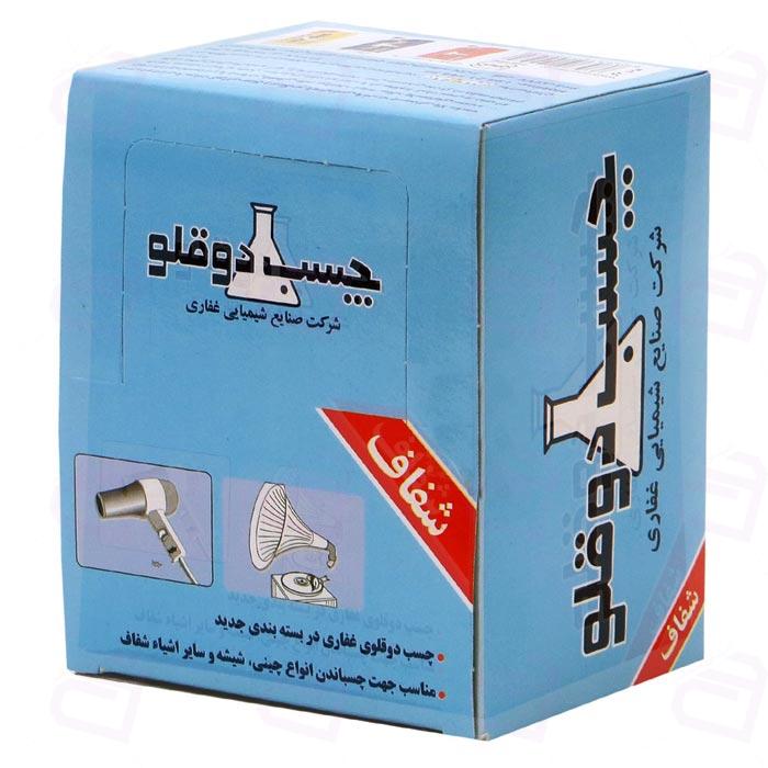 چسب دوقلو بی رنگ 28 گرم غفاری